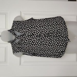 Max Studio Blouson Sleeveless Top With Bow Tie V-Neck, Small